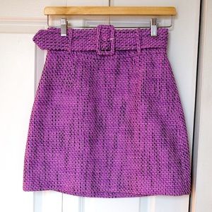 & Other Stories Belted Mini Tweed Skirt in Purple- Size 4